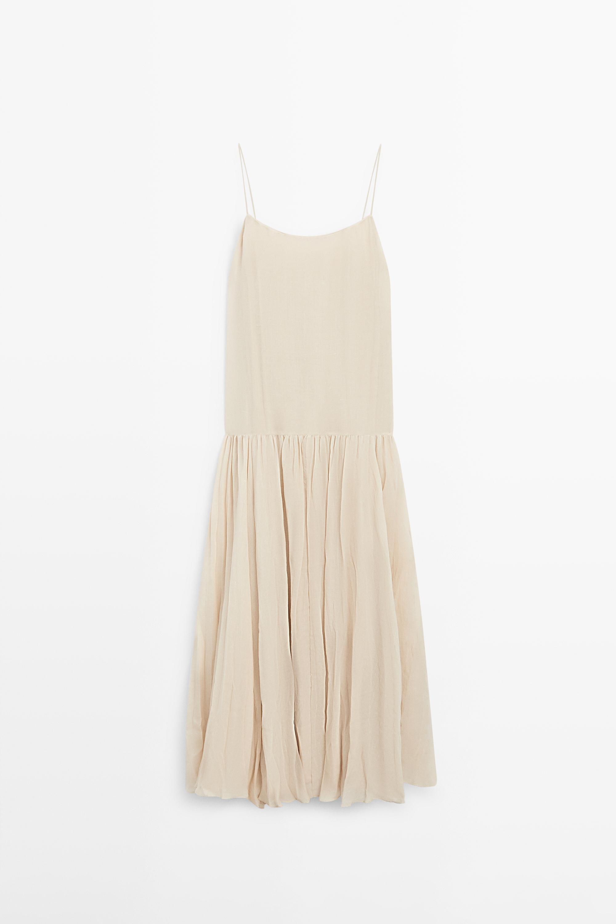 Flowing midi dress with pleated detail